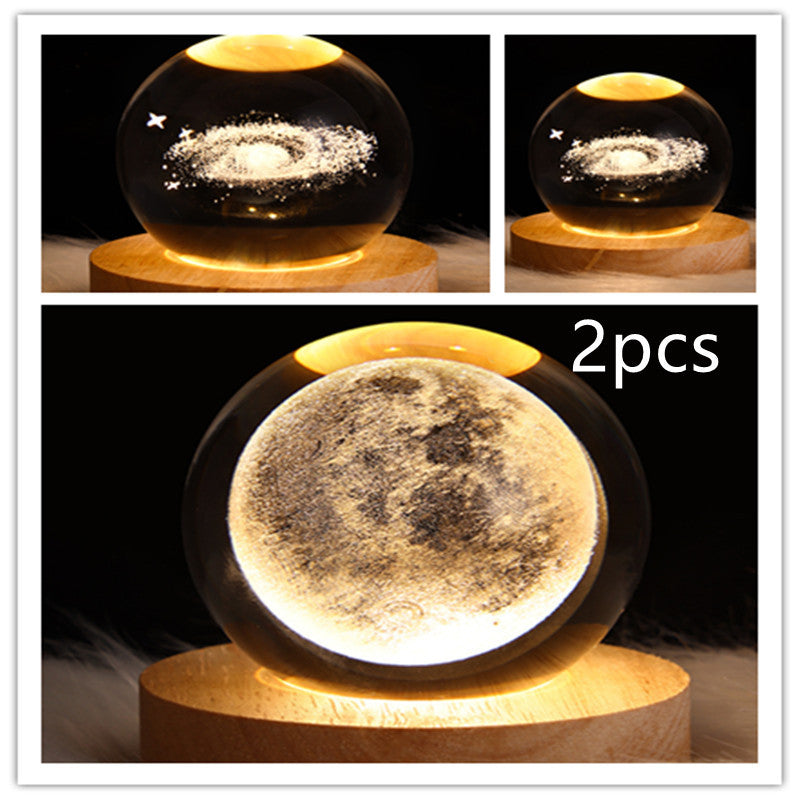 3D galaxy crystal ball lamp – LED night light decor. - My Store
