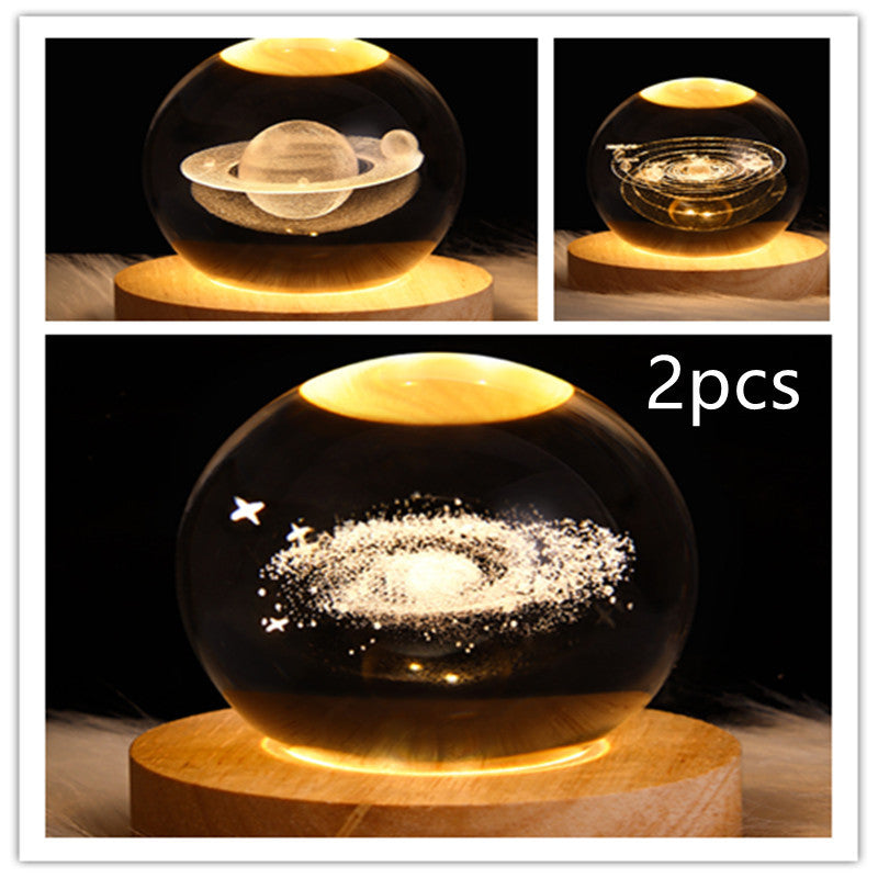 3D galaxy crystal ball lamp – LED night light decor. - My Store