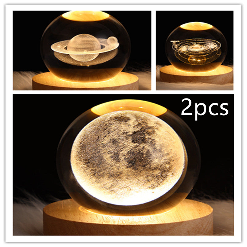 3D galaxy crystal ball lamp – LED night light decor. - My Store