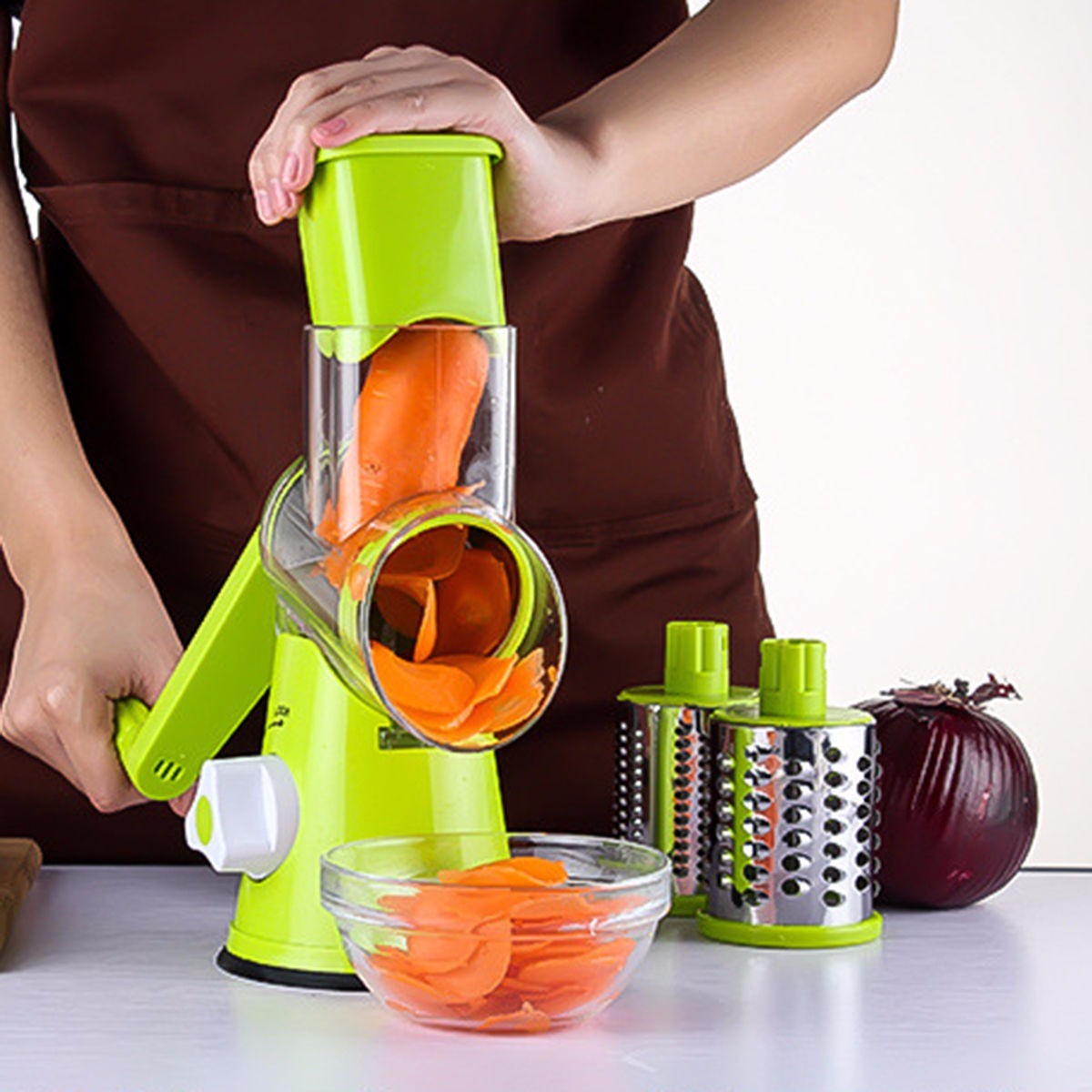 Vegetable Cutter Round Mandoline Slicer Potato Julienne Carrot Grater Cheese - My Store