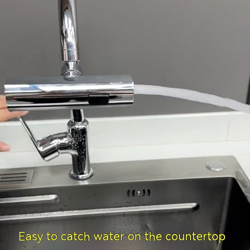Universal rotating waterfall faucet nozzle – splash-proof, multifunctional kitchen gadget. - My Store