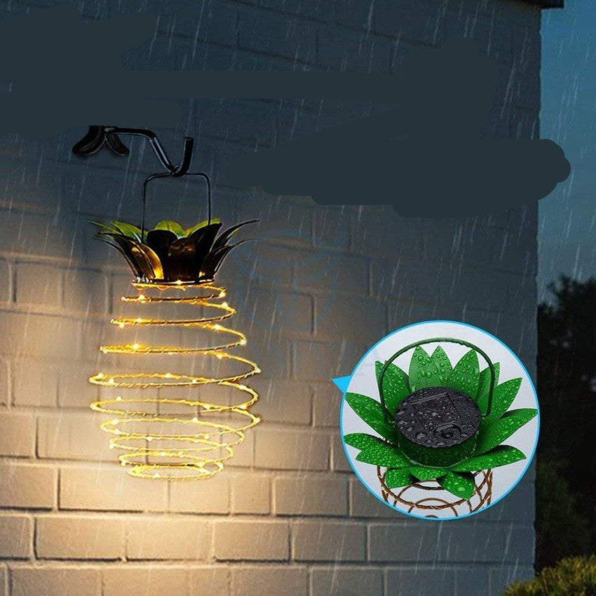 Waterproof solar pineapple lights for garden path, hanging fairy decor. - My Store
