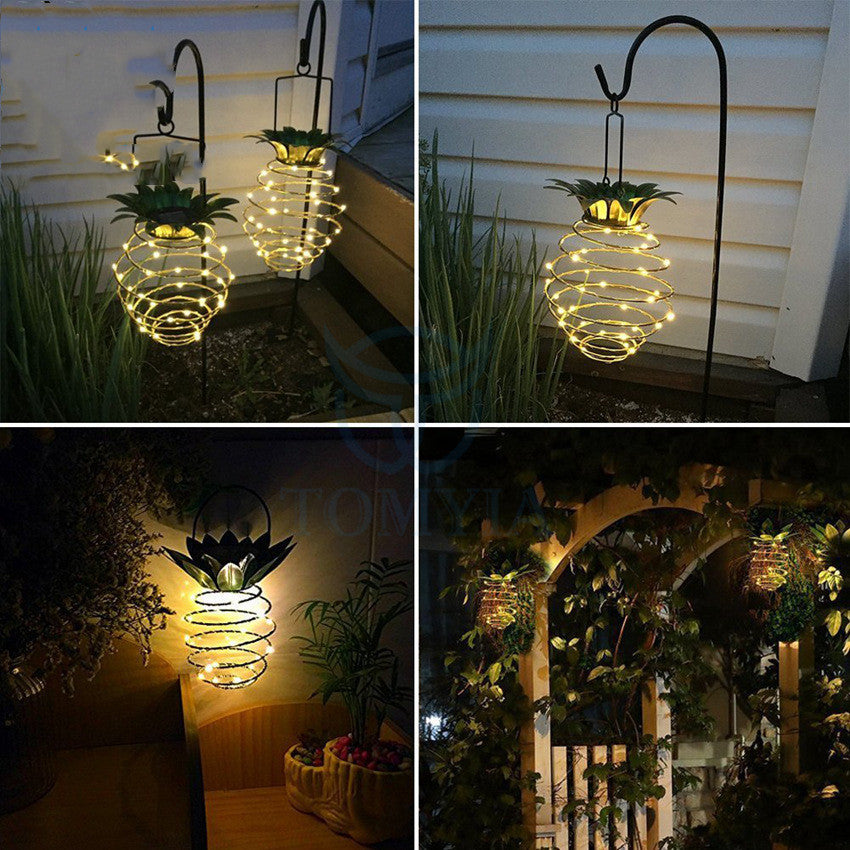 Waterproof solar pineapple lights for garden path, hanging fairy decor. - My Store
