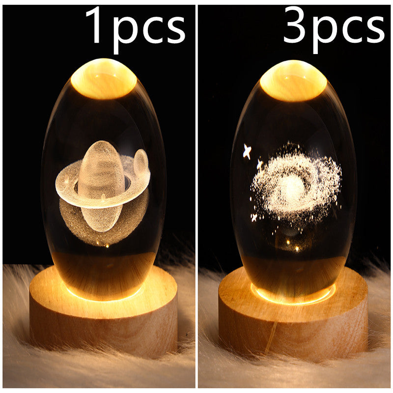 3D galaxy crystal ball lamp – LED night light decor. - My Store