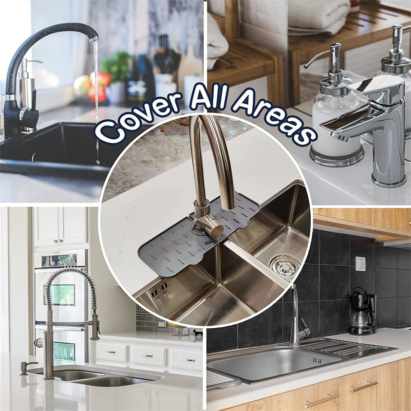 Silicone faucet splash guard mat protects kitchen and bathroom countertops. - My Store