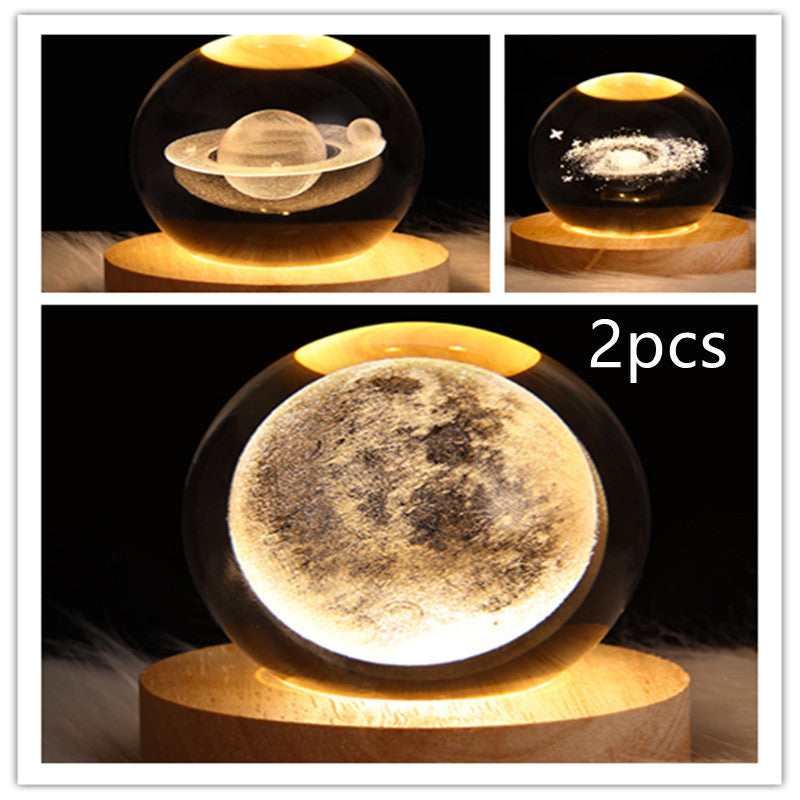3D galaxy crystal ball lamp – LED night light decor. - My Store