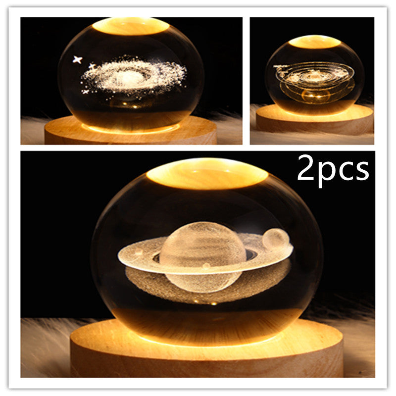 3D galaxy crystal ball lamp – LED night light decor. - My Store
