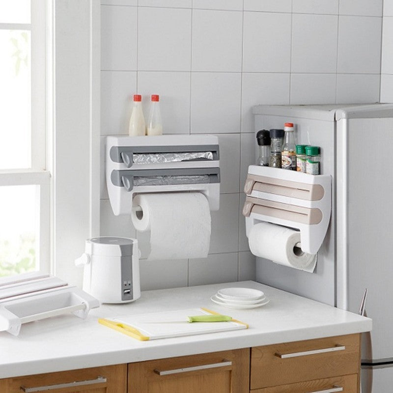 4-in-1 kitchen roll holder dispenser for foil, film, tissue. - My Store