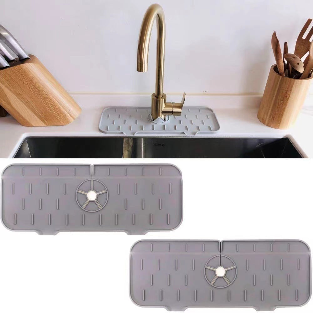 Silicone faucet splash guard mat protects kitchen and bathroom countertops. - My Store