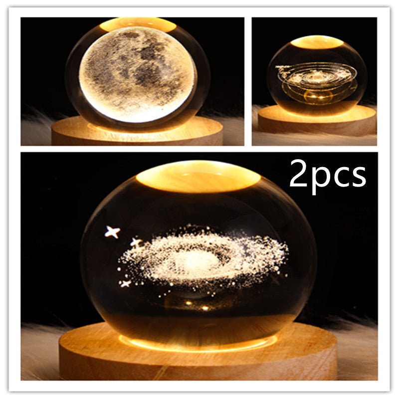 3D galaxy crystal ball lamp – LED night light decor. - My Store