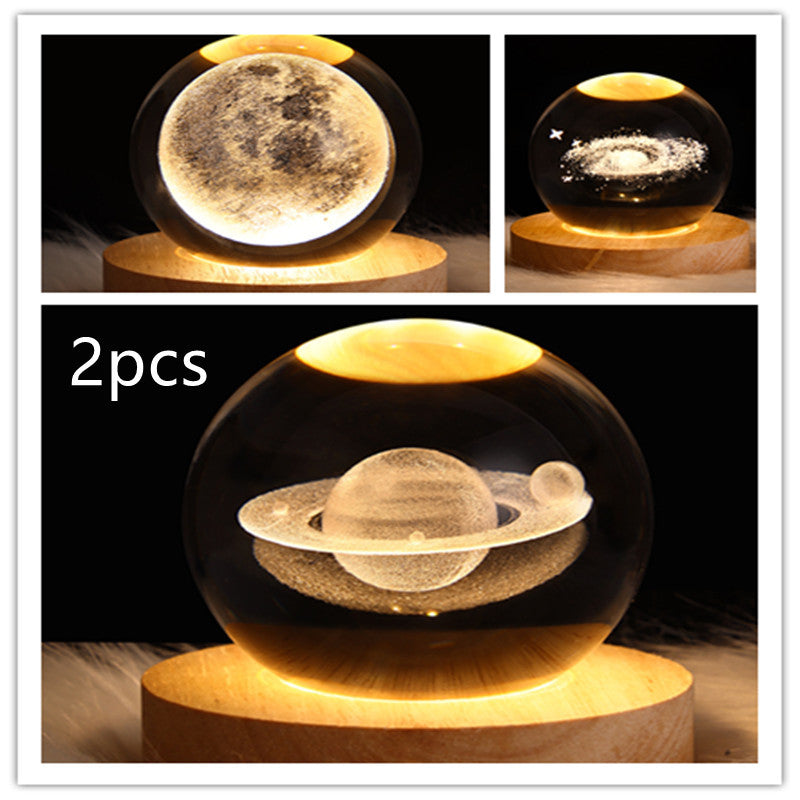 3D galaxy crystal ball lamp – LED night light decor. - My Store