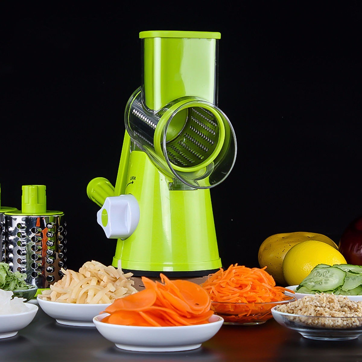 Vegetable Cutter Round Mandoline Slicer Potato Julienne Carrot Grater Cheese - My Store