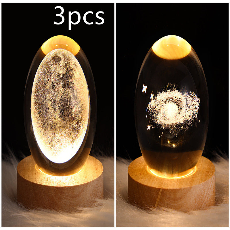 3D galaxy crystal ball lamp – LED night light decor. - My Store