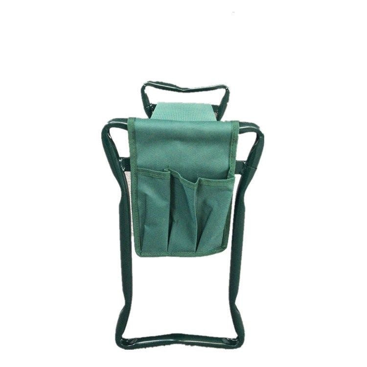 Foldable Outdoor Lawn Bench Chair With Tool Pouch Garden Rest - My Store