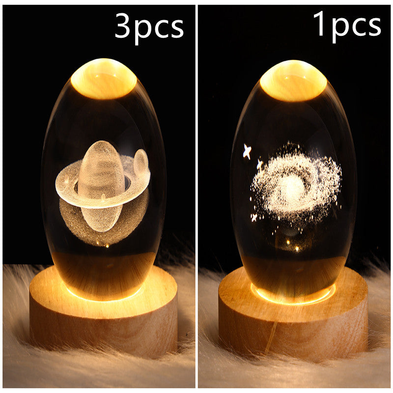 3D galaxy crystal ball lamp – LED night light decor. - My Store