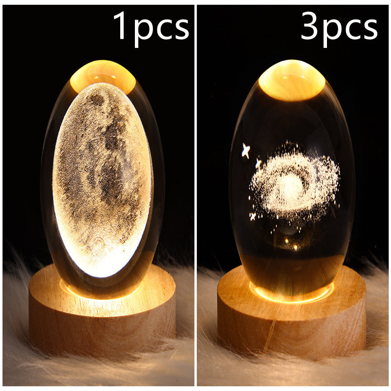 3D galaxy crystal ball lamp – LED night light decor. - My Store