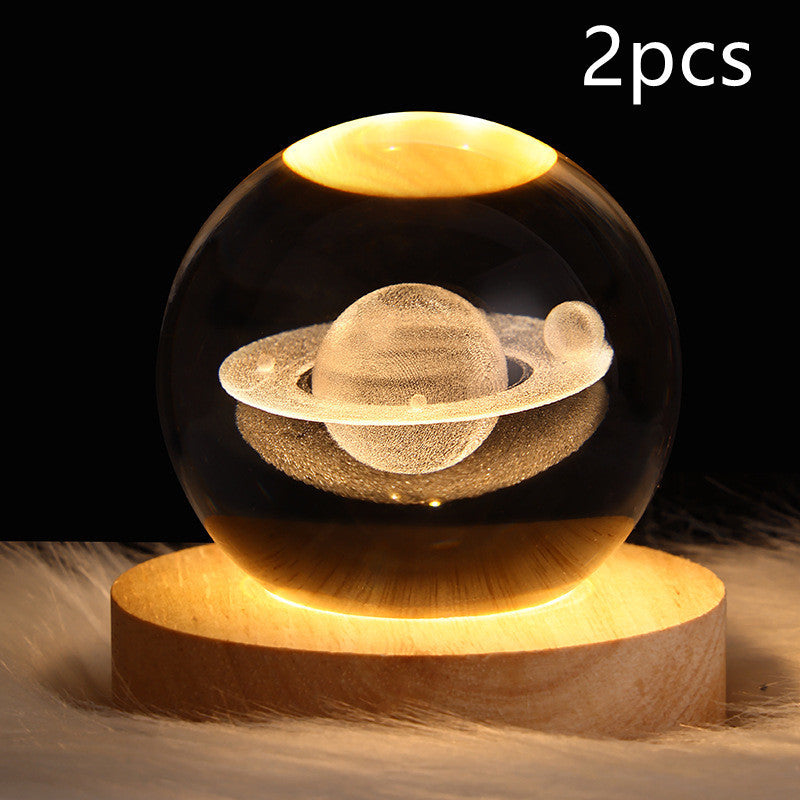 3D galaxy crystal ball lamp – LED night light decor. - My Store