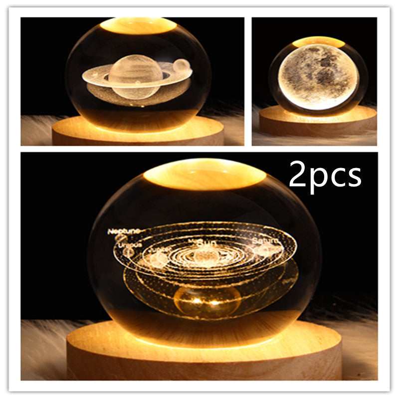 3D galaxy crystal ball lamp – LED night light decor. - My Store
