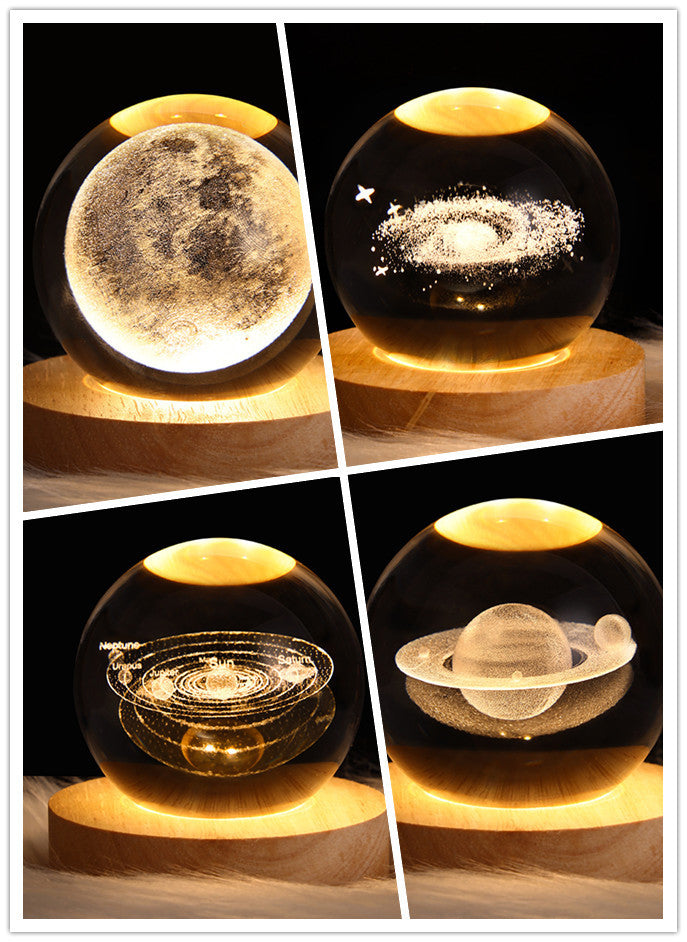3D galaxy crystal ball lamp – LED night light decor. - My Store