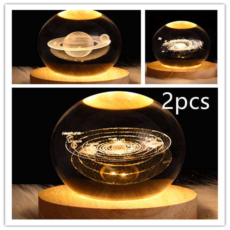 3D galaxy crystal ball lamp – LED night light decor. - My Store