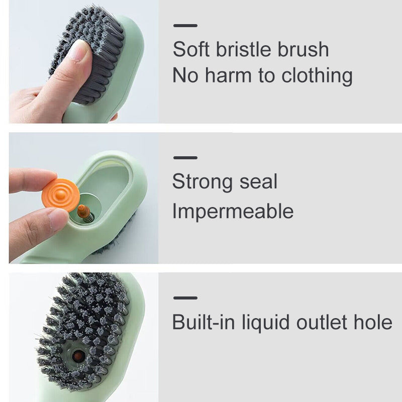 Automatic shoe cleaning brush with liquid dispenser and soft bristles. - My Store