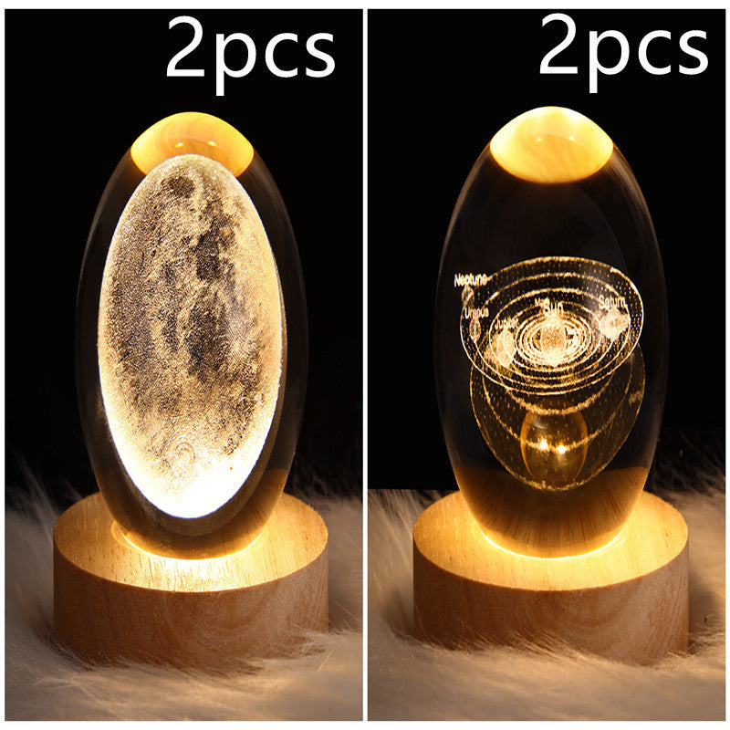 3D galaxy crystal ball lamp – LED night light decor. - My Store