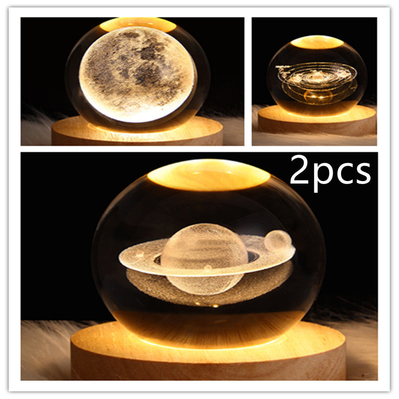 3D galaxy crystal ball lamp – LED night light decor. - My Store