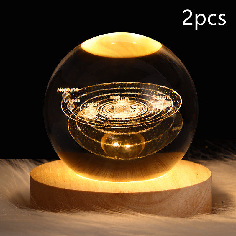 3D galaxy crystal ball lamp – LED night light decor. - My Store