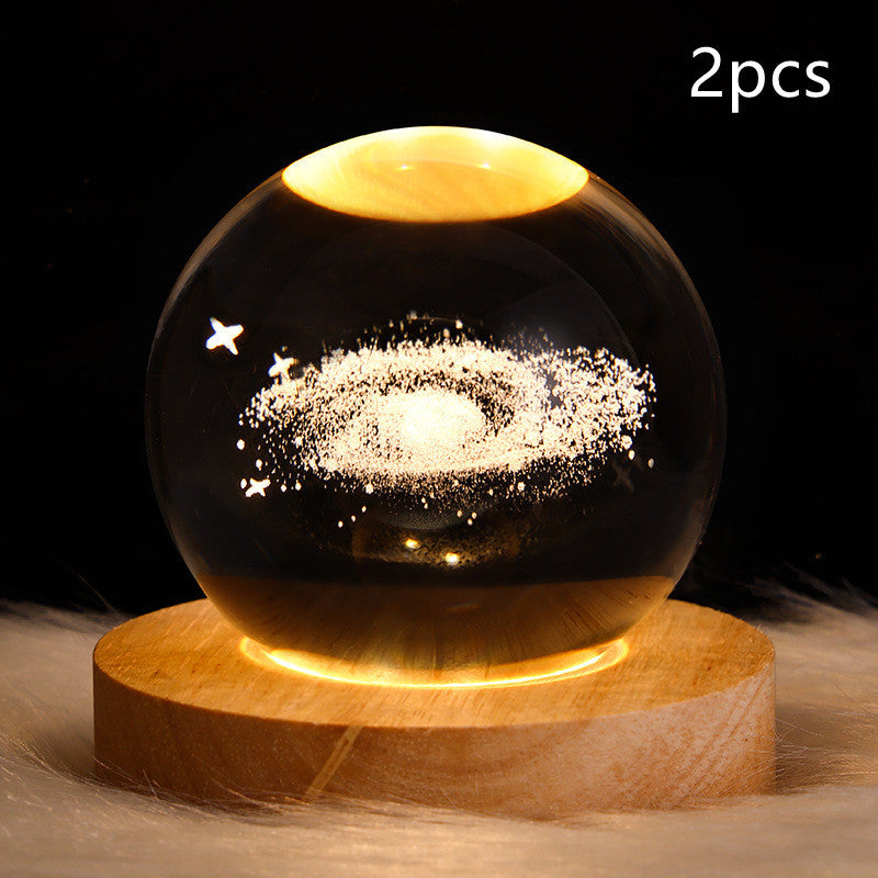 3D galaxy crystal ball lamp – LED night light decor. - My Store