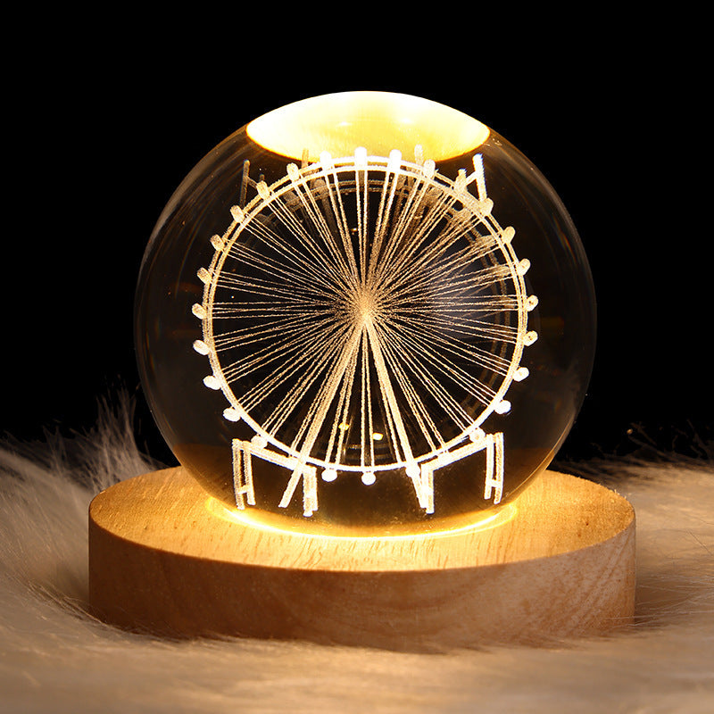 3D galaxy crystal ball lamp – LED night light decor. - My Store