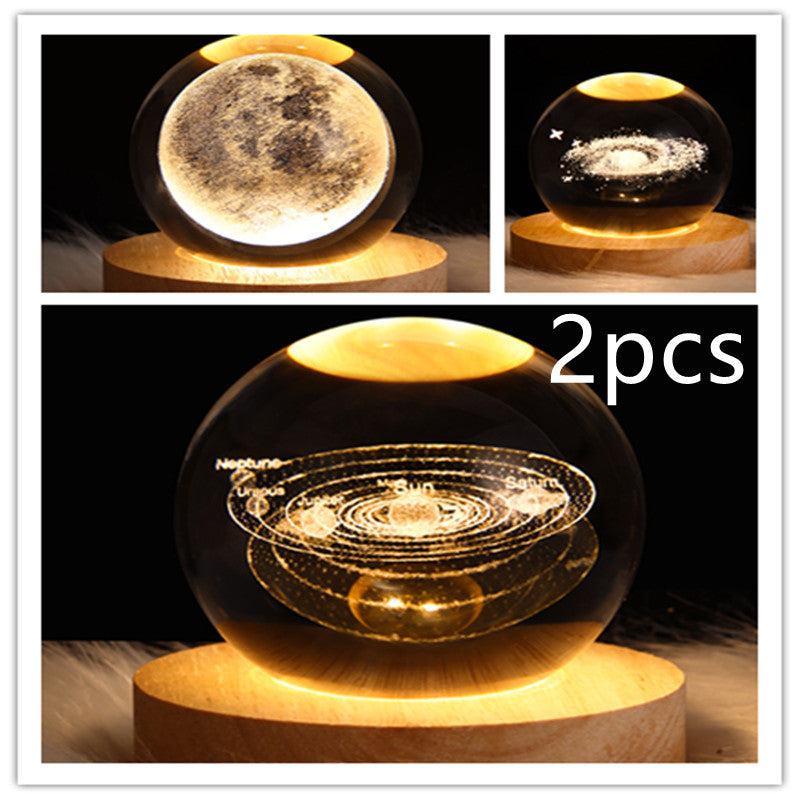 3D galaxy crystal ball lamp – LED night light decor. - My Store