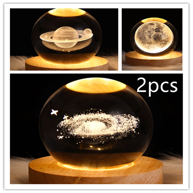 3D galaxy crystal ball lamp – LED night light decor. - My Store