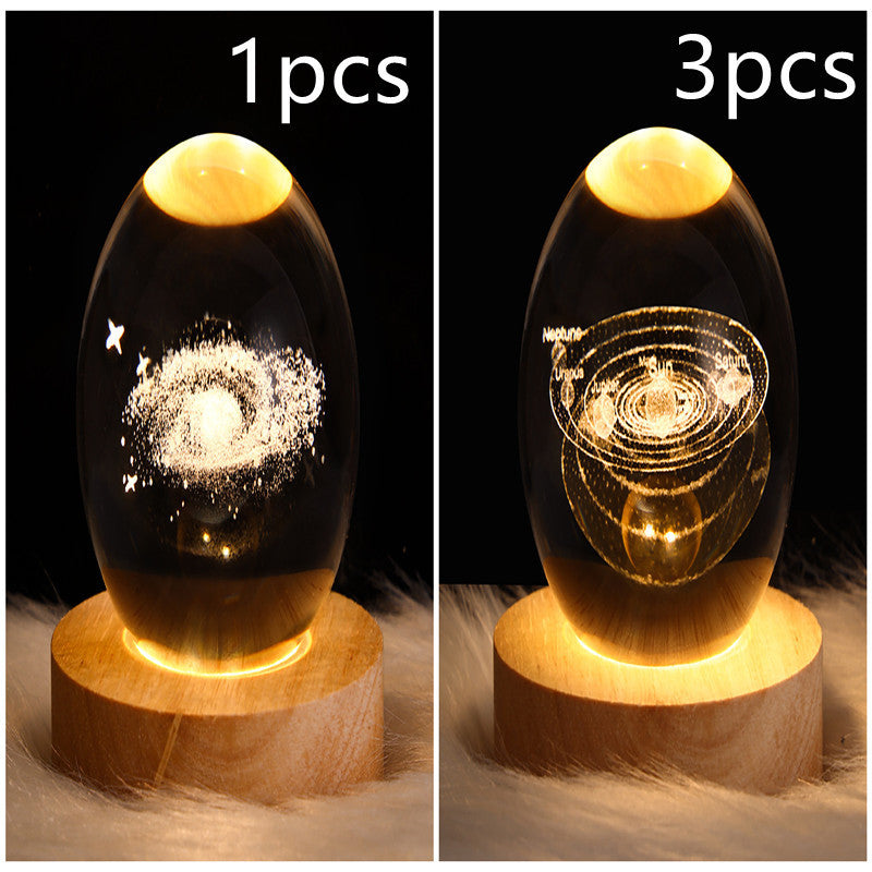 3D galaxy crystal ball lamp – LED night light decor. - My Store