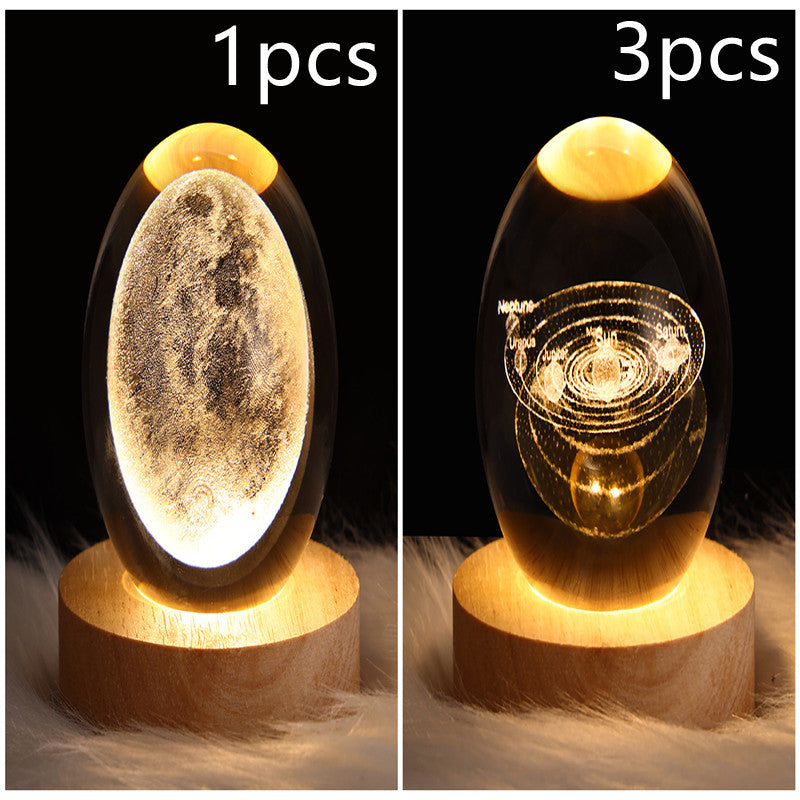 3D galaxy crystal ball lamp – LED night light decor. - My Store