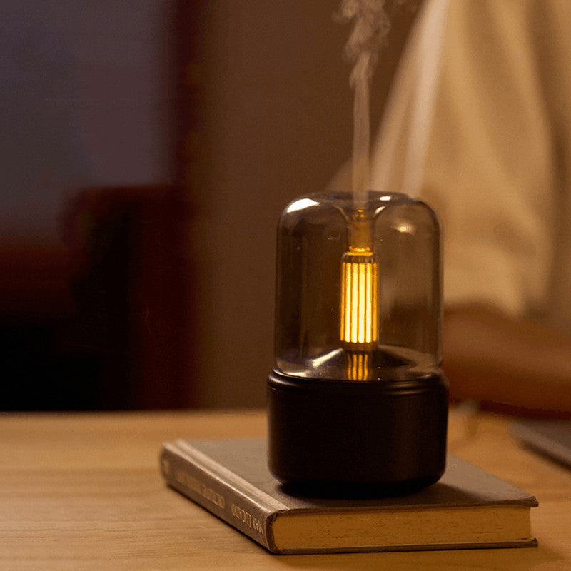 Portable Aroma Diffuser Humidifier with LED, USB, 120ml, Candlelight - My Store