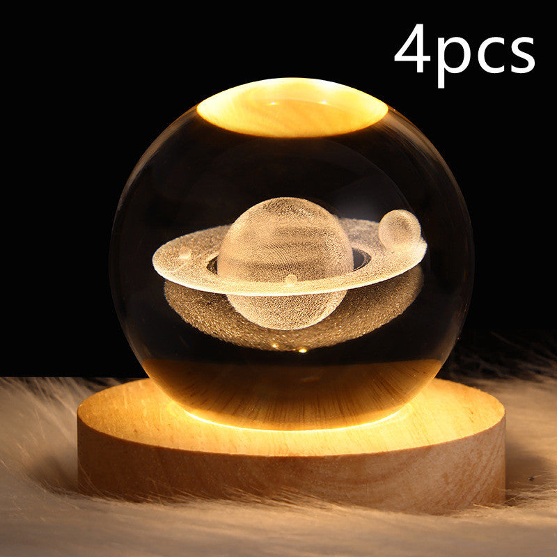 3D galaxy crystal ball lamp – LED night light decor. - My Store