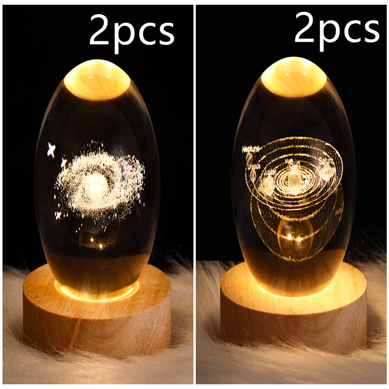 3D galaxy crystal ball lamp – LED night light decor. - My Store