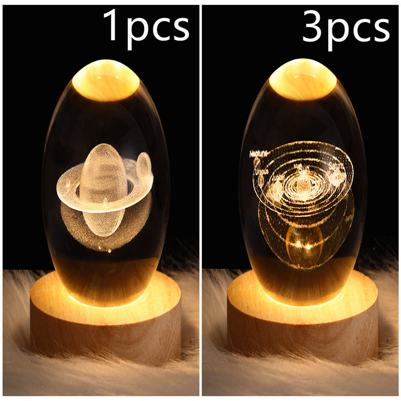3D galaxy crystal ball lamp – LED night light decor. - My Store