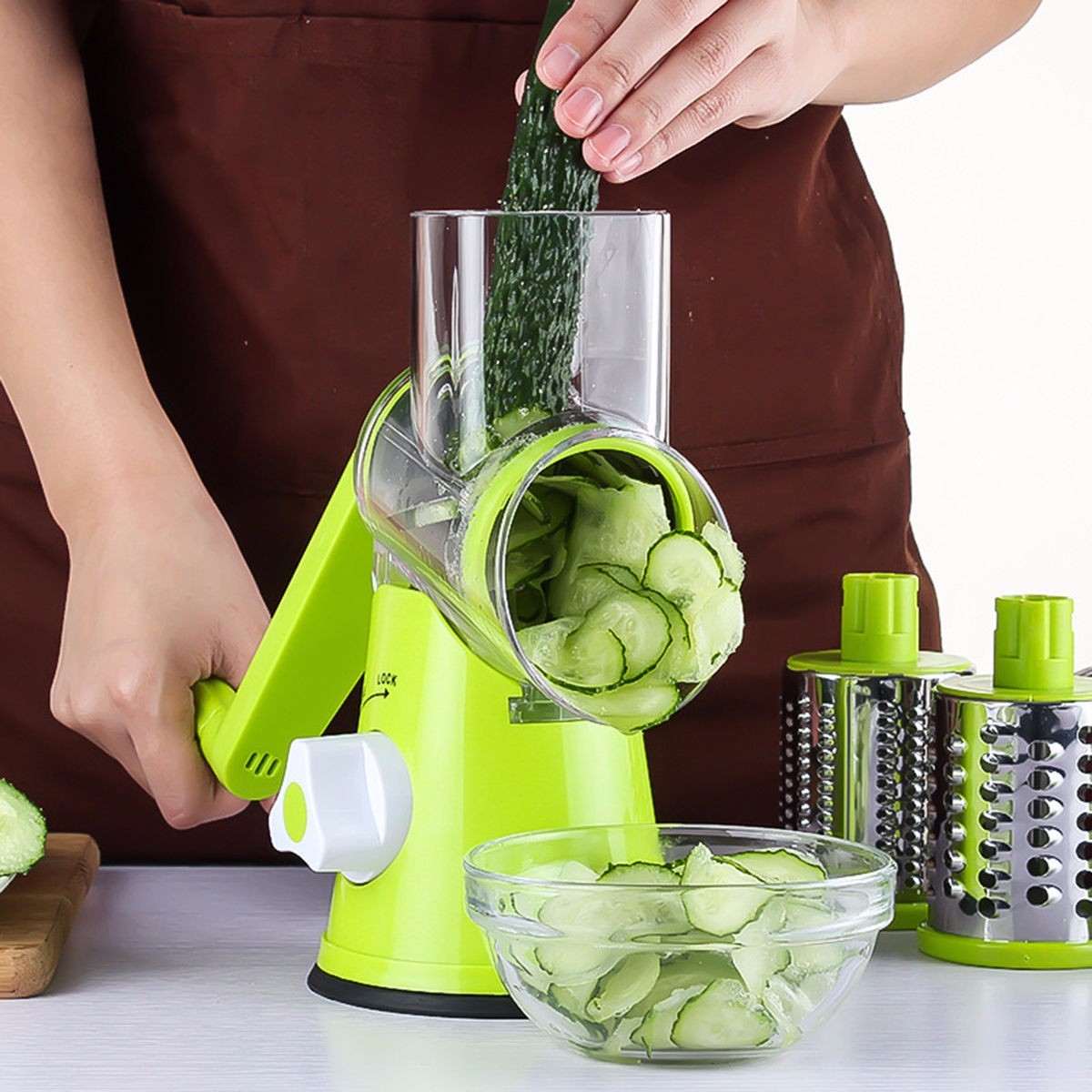 Vegetable Cutter Round Mandoline Slicer Potato Julienne Carrot Grater Cheese - My Store