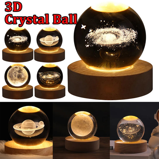 3D galaxy crystal ball lamp – LED night light decor. - My Store