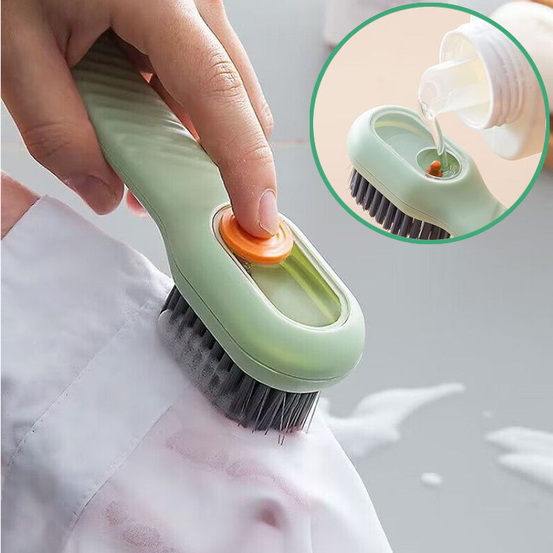 Automatic shoe cleaning brush with liquid dispenser and soft bristles. - My Store