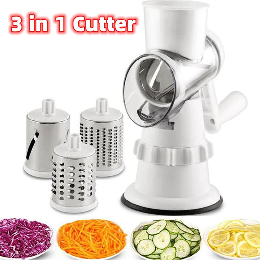 3-in-1 Manual Slicer & Grater – Kitchen Chopper Tool - My Store