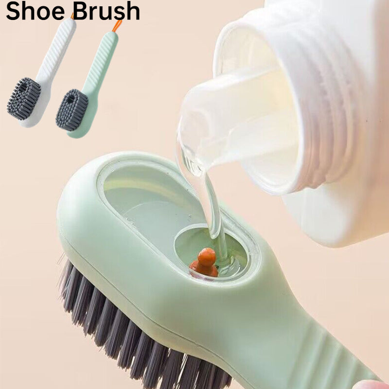 Automatic shoe cleaning brush with liquid dispenser and soft bristles. - My Store