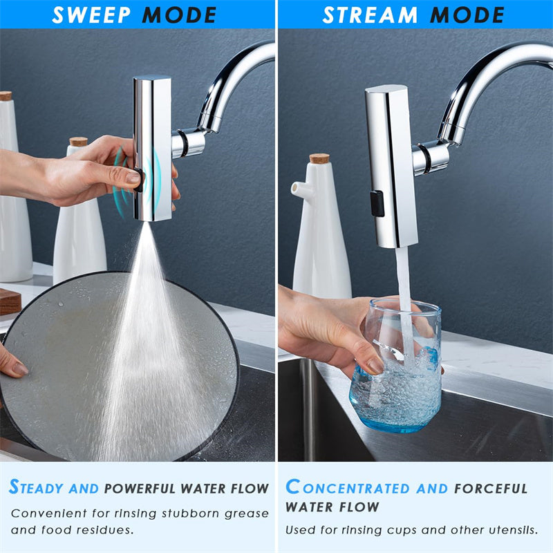 Universal rotating waterfall faucet nozzle – splash-proof, multifunctional kitchen gadget. - My Store