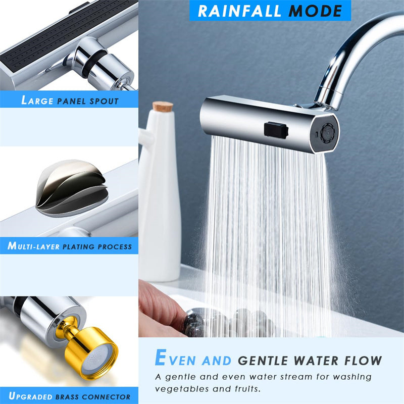 Universal rotating waterfall faucet nozzle – splash-proof, multifunctional kitchen gadget. - My Store
