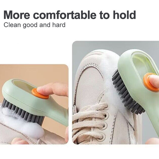 Automatic shoe cleaning brush with liquid dispenser and soft bristles. - My Store