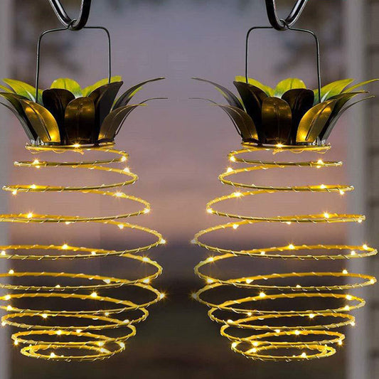 Waterproof solar pineapple lights for garden path, hanging fairy decor. - My Store